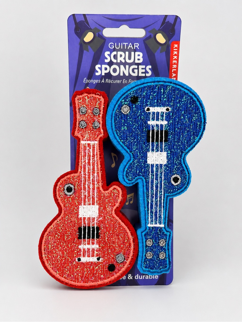 Kikkerland - Red & Blue Guitar Scrub Sponge Duo